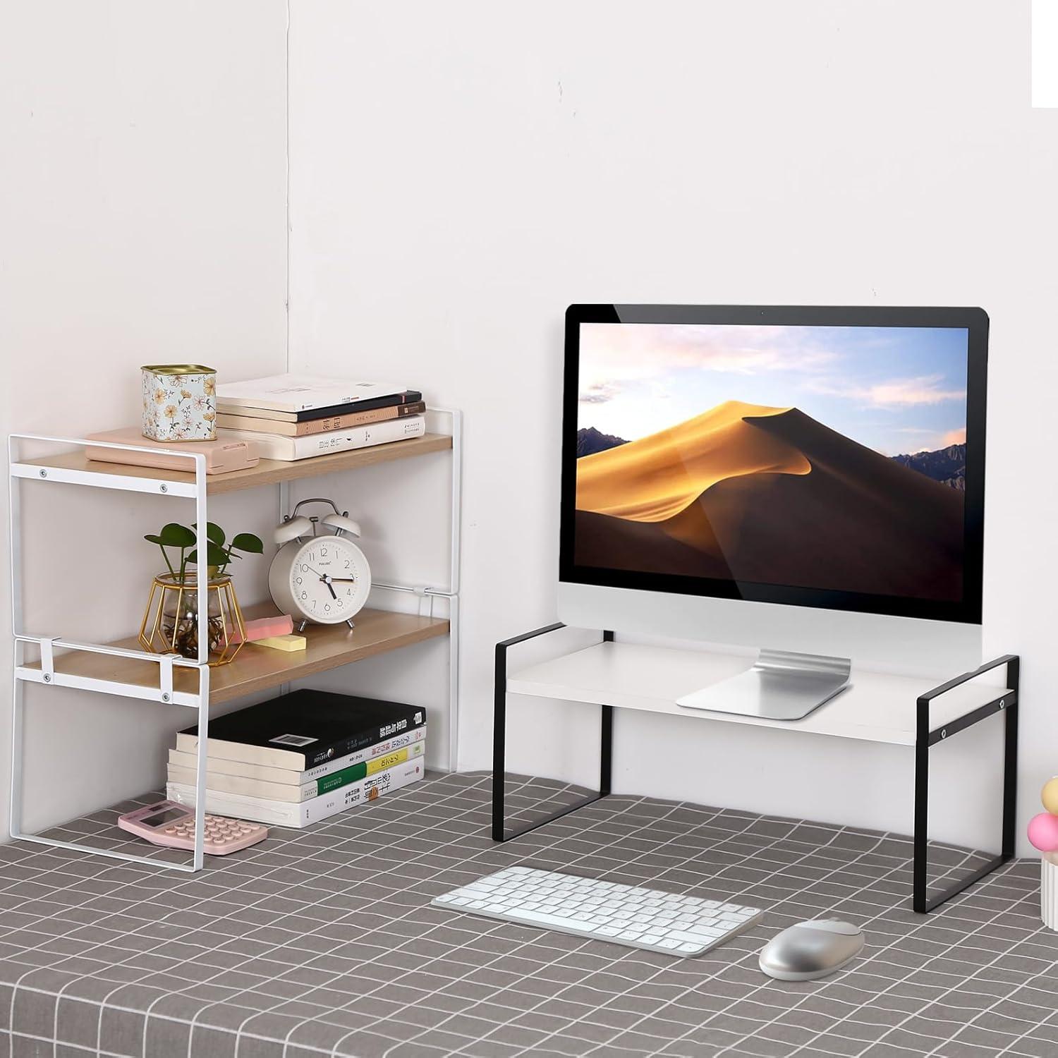 Organizador de Estante de Oficina YGYQZ - Madera Ajustable 39.9x20.1x18 cm