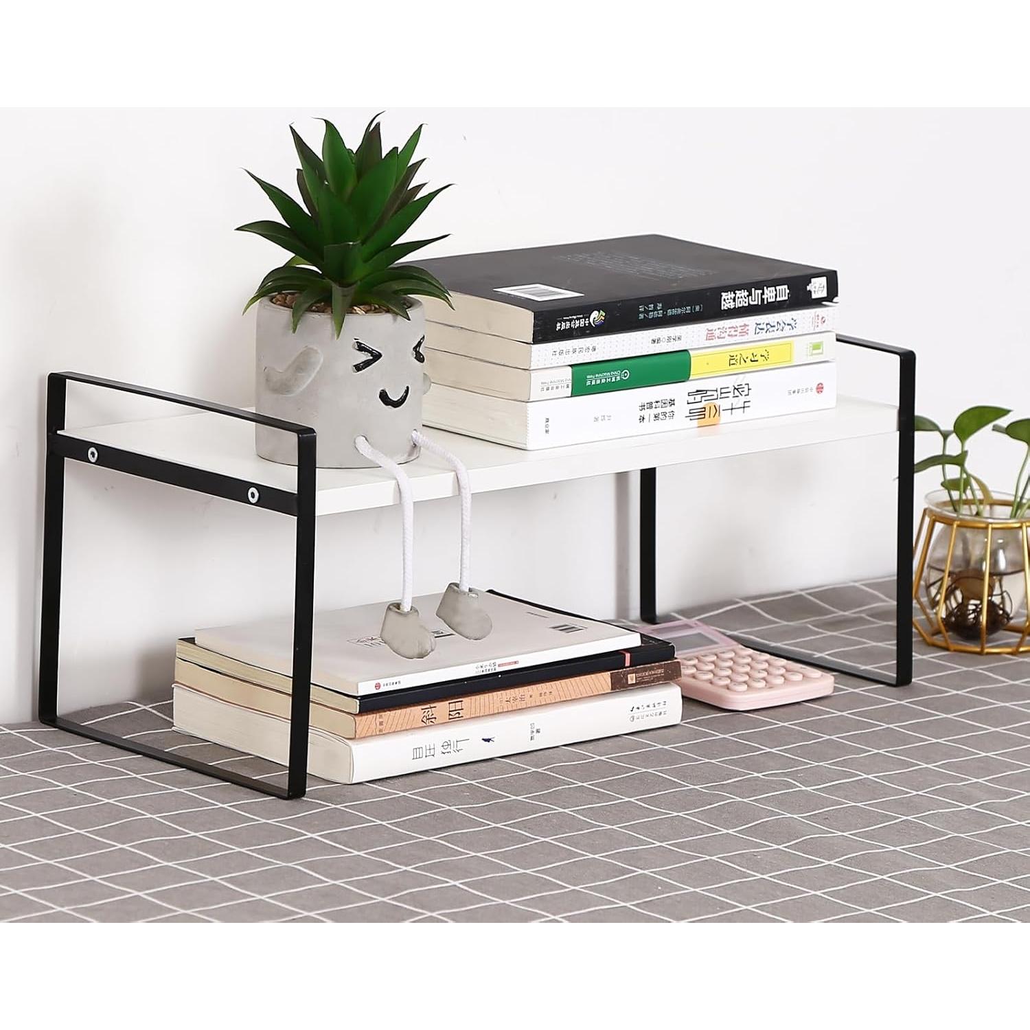 Organizador de Estante de Oficina YGYQZ - Madera Ajustable 39.9x20.1x18 cm