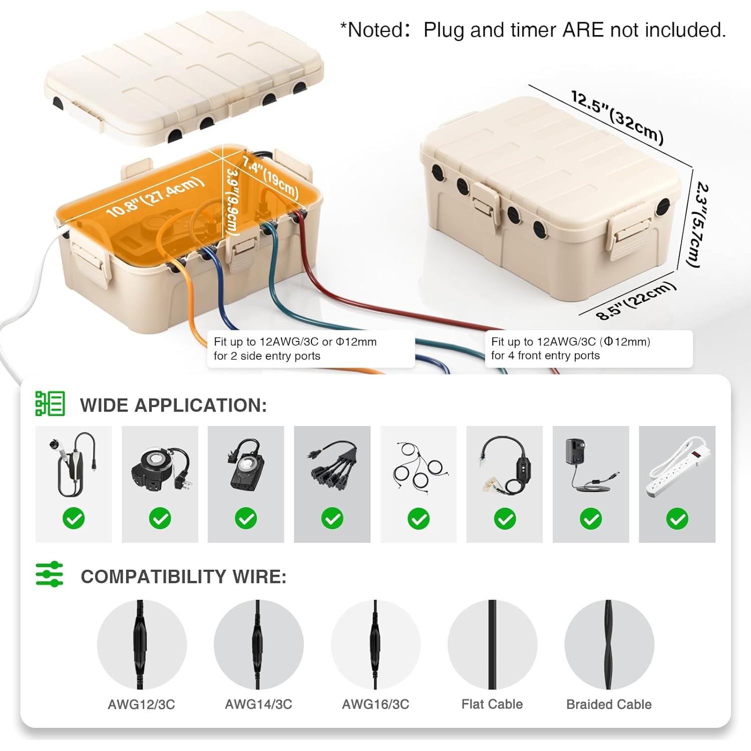 Flemoon Juego de Cajas Eléctricas Impermeables 2 Piezas