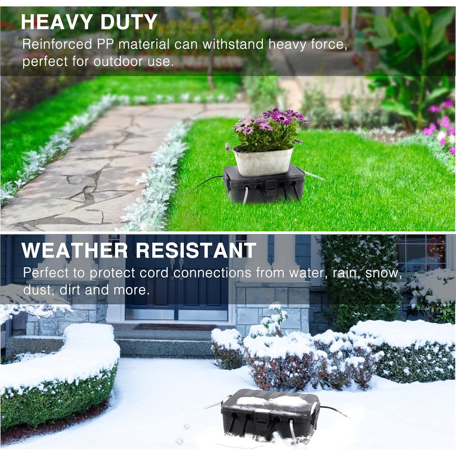 Flemoon Juego de Cajas Eléctricas Impermeables 2 Piezas Gris