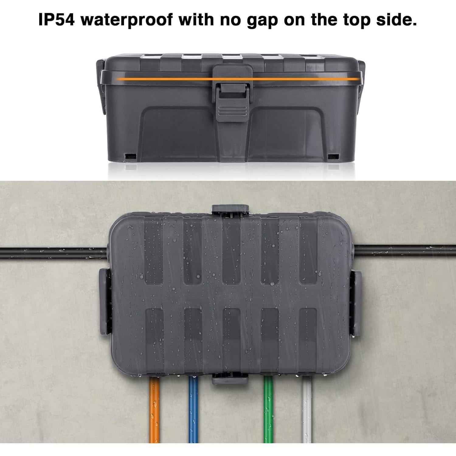 Flemoon Juego de Cajas Eléctricas Impermeables 2 Piezas Gris