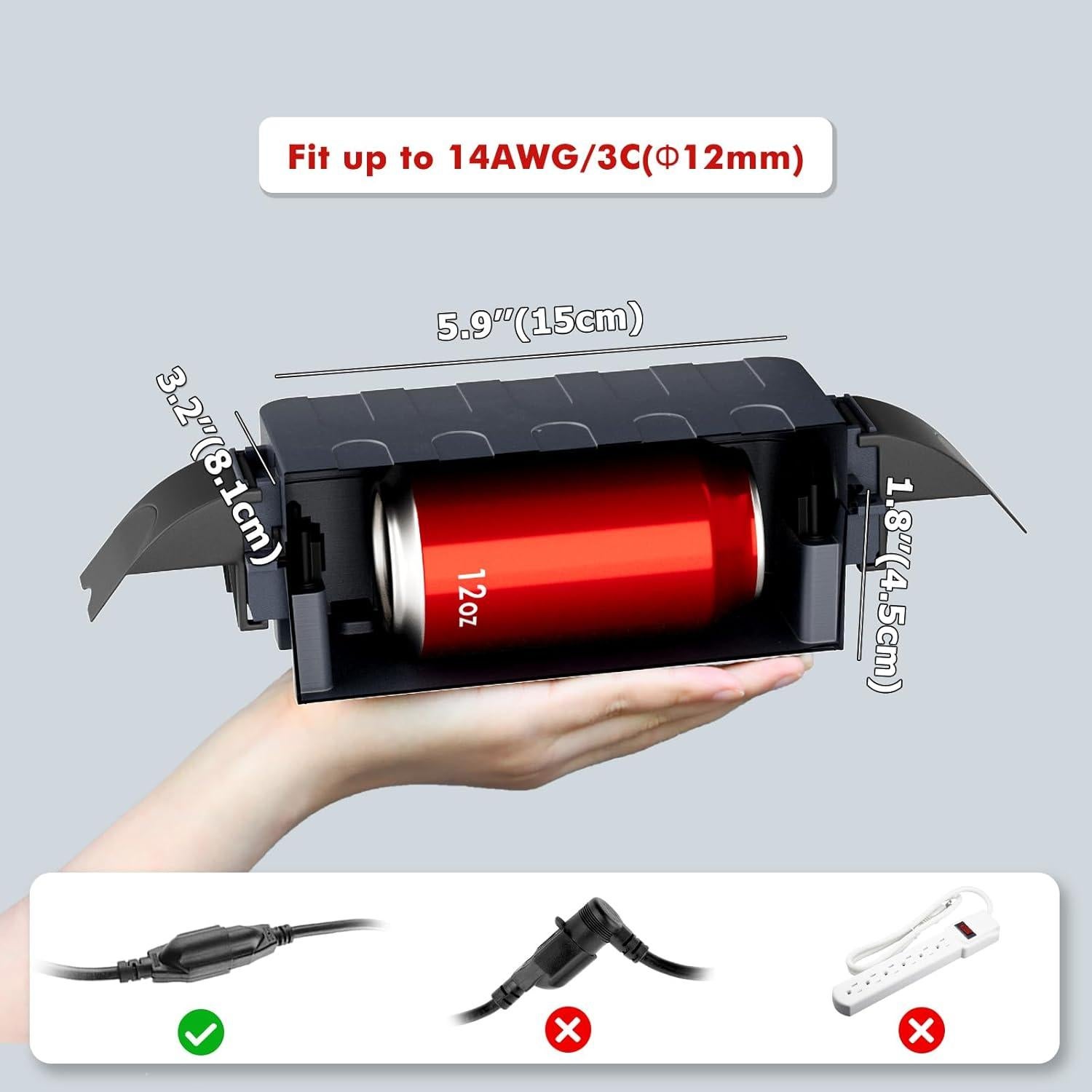 Flemoon Juego de Cajas Eléctricas Impermeables 2 Piezas Gris