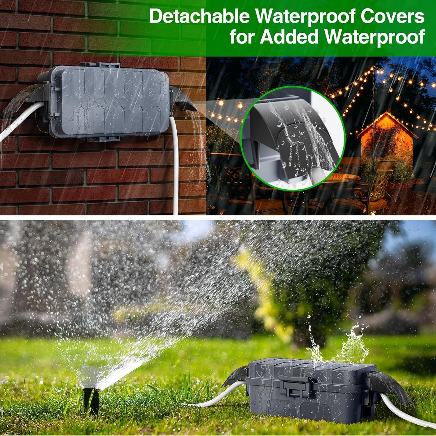 Flemoon Juego de Cajas Eléctricas Impermeables 2 Piezas Gris