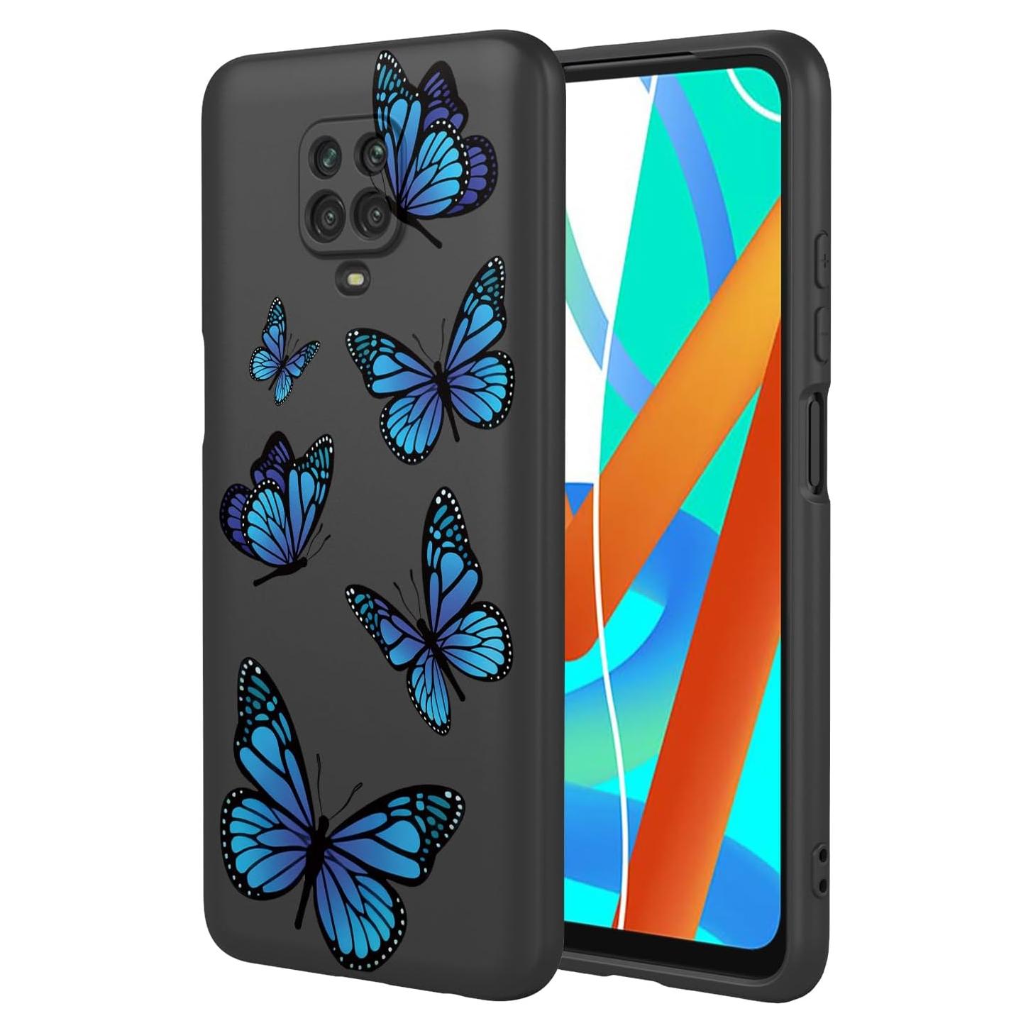 Funda TPU Mariposa Negra para Xiaomi Redmi Note 9 Pro Max