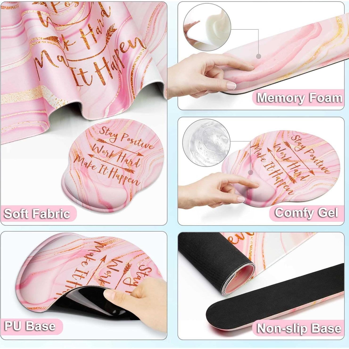 Juego de Alfombrillas de Ratón y Teclado VINEBURY Rosa