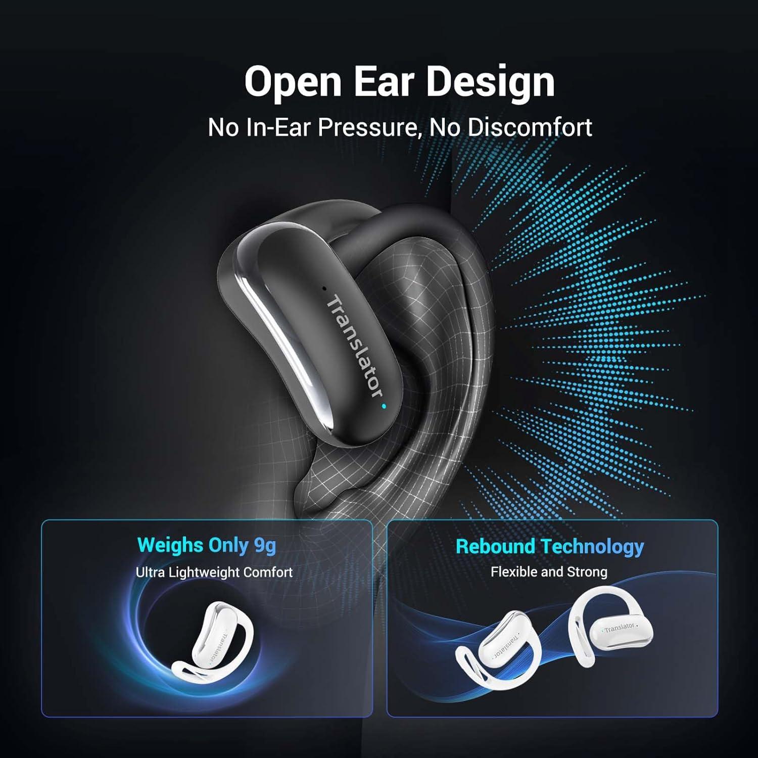 Auriculares Traductores AI Wooask F56 Negro 144 Idiomas