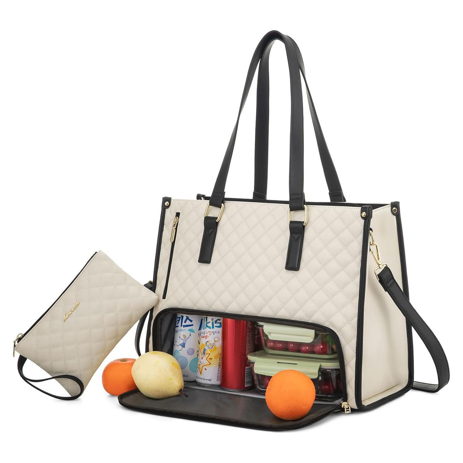 Bolsa Térmica para Almuerzo LOVEVOOK 15.6" Beige-Negro