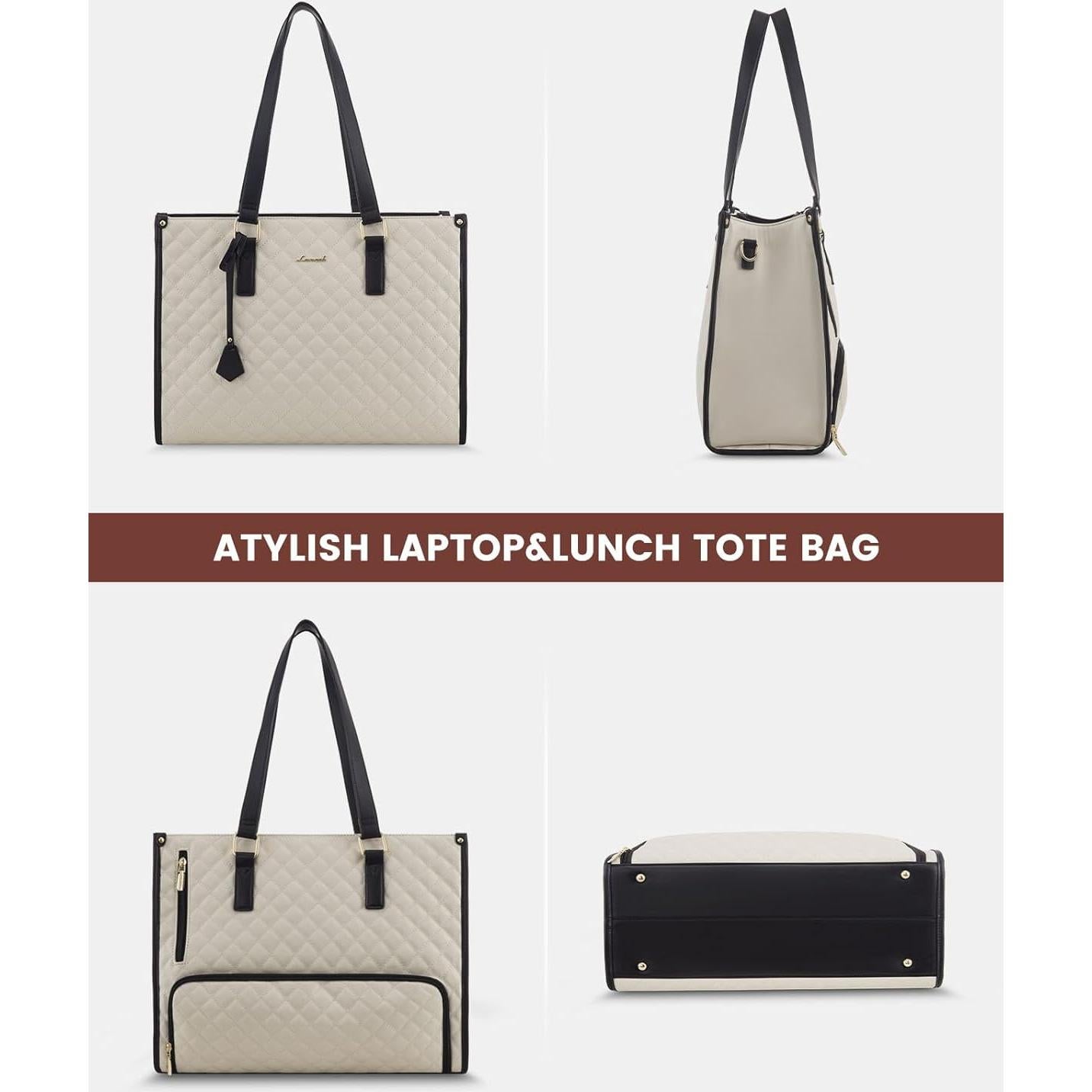 Bolsa Térmica para Almuerzo LOVEVOOK 15.6" Beige-Negro