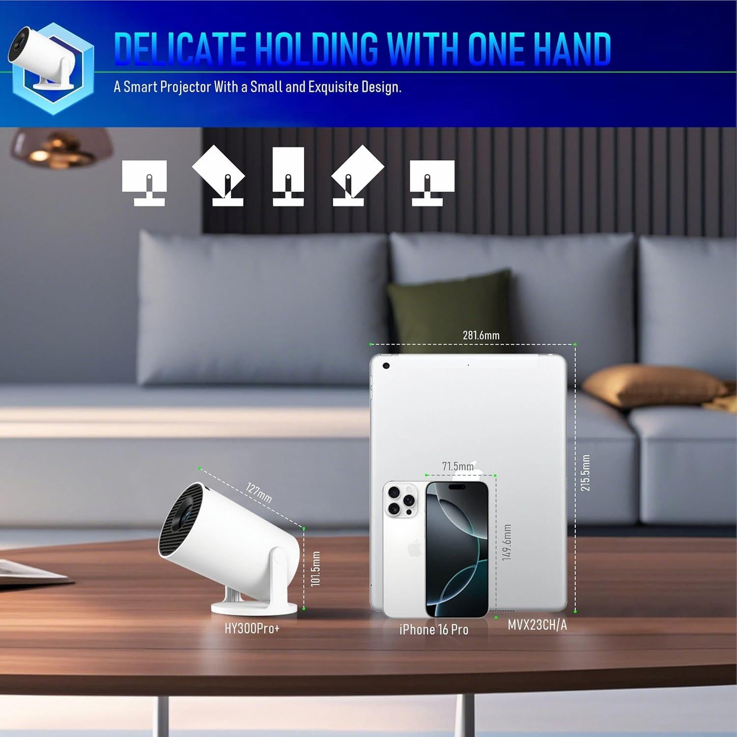 Proyector Mini Portátil Crelander HY300Pro+ 720P WiFi 6