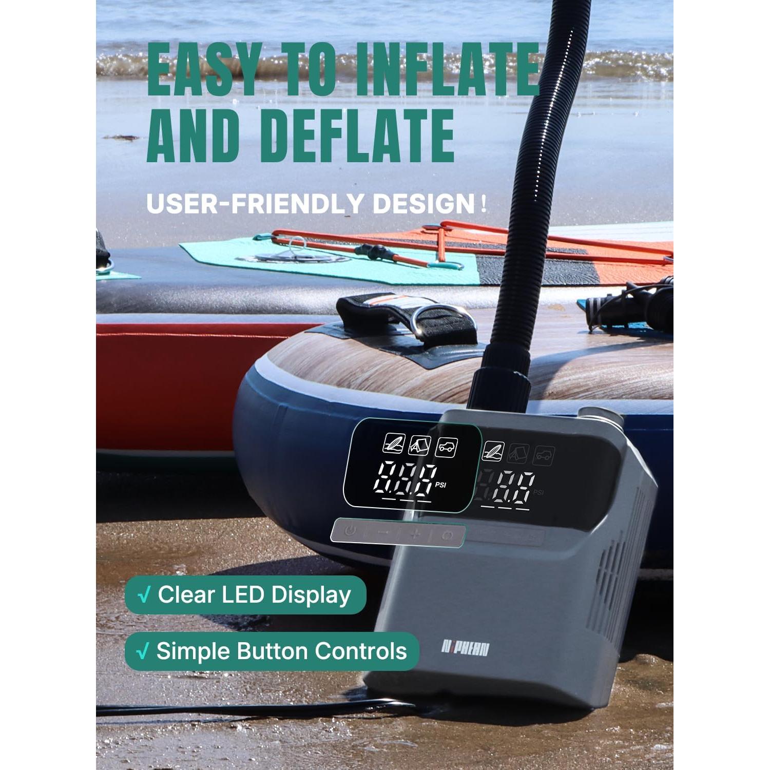 Bomba de Aire Eléctrica Niphean para Paddle y Neumáticos 50 PSI