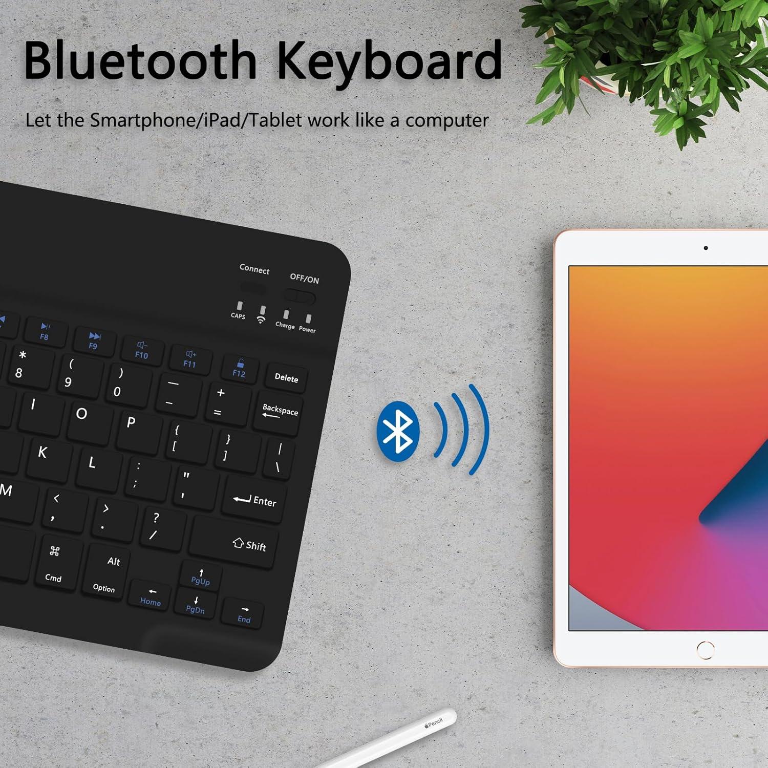 Teclado Bluetooth TopPerfekt Negro Plegable y Ajustable