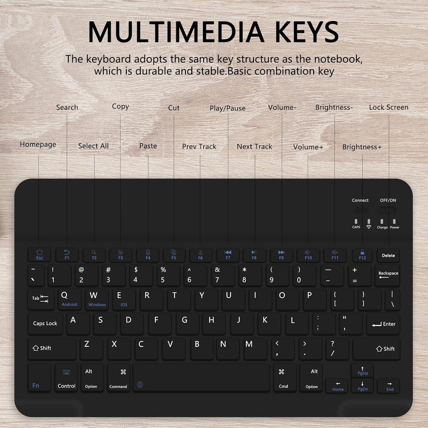 Teclado Bluetooth TopPerfekt Negro Plegable y Ajustable