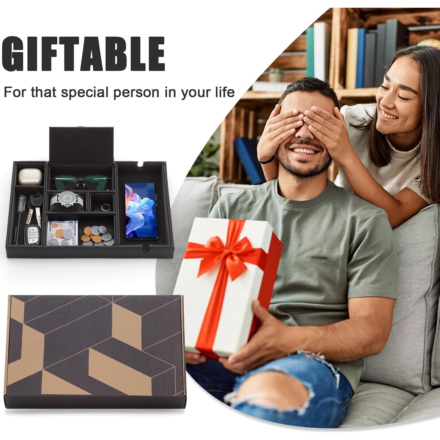 Bandeja de Valet IBURTEN para Hombres, Organizador de Escritorio