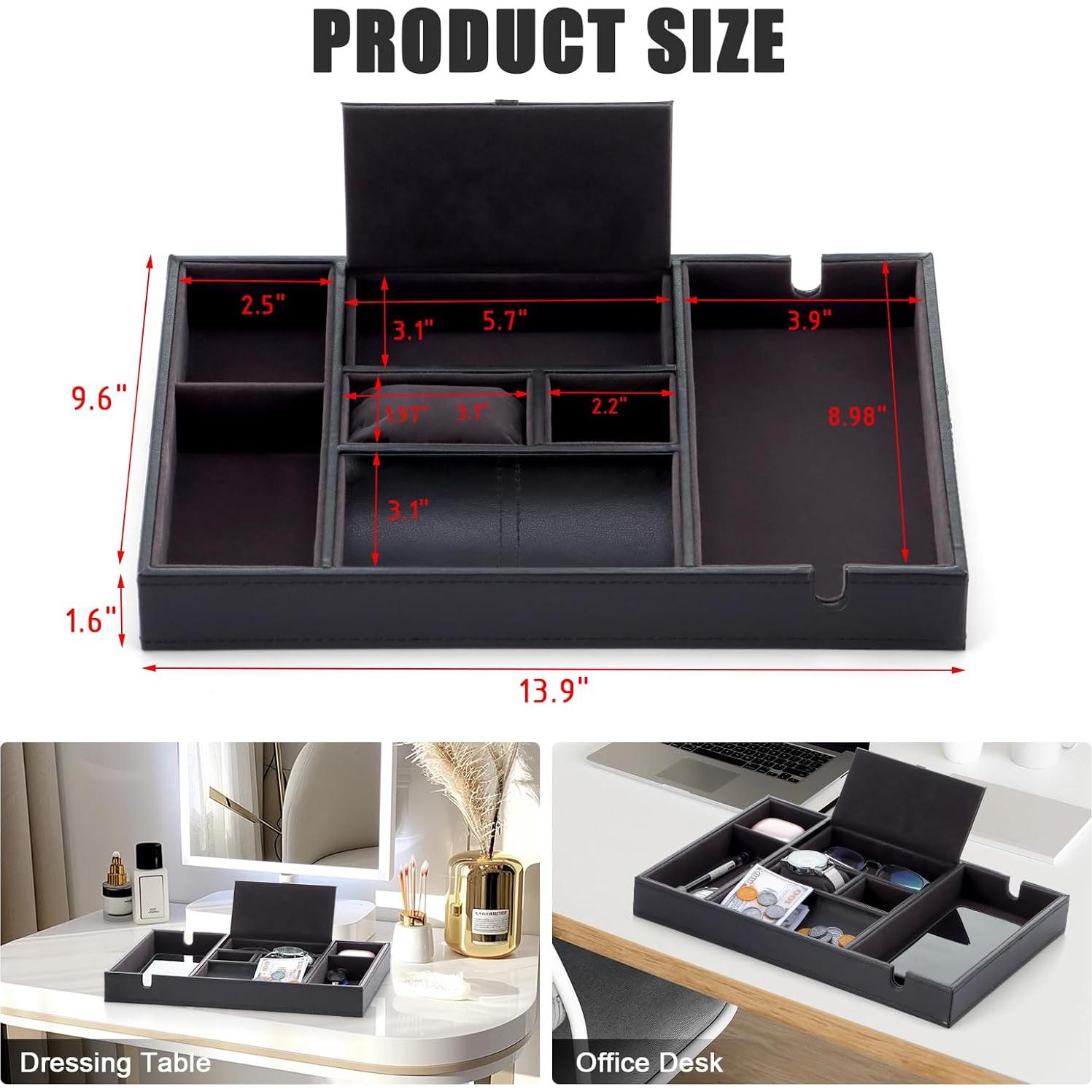 Bandeja de Valet IBURTEN para Hombres, Organizador de Escritorio