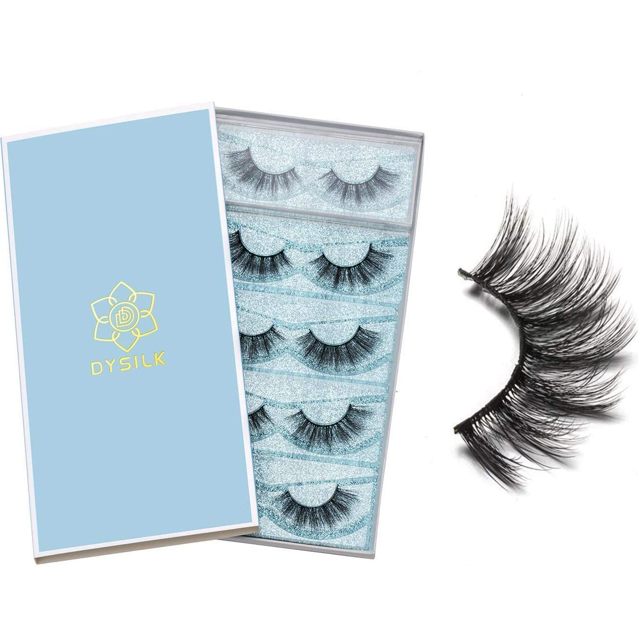 Pestañas Postizas DYSILK 5 Paquetes 6D Visón Esponjosas