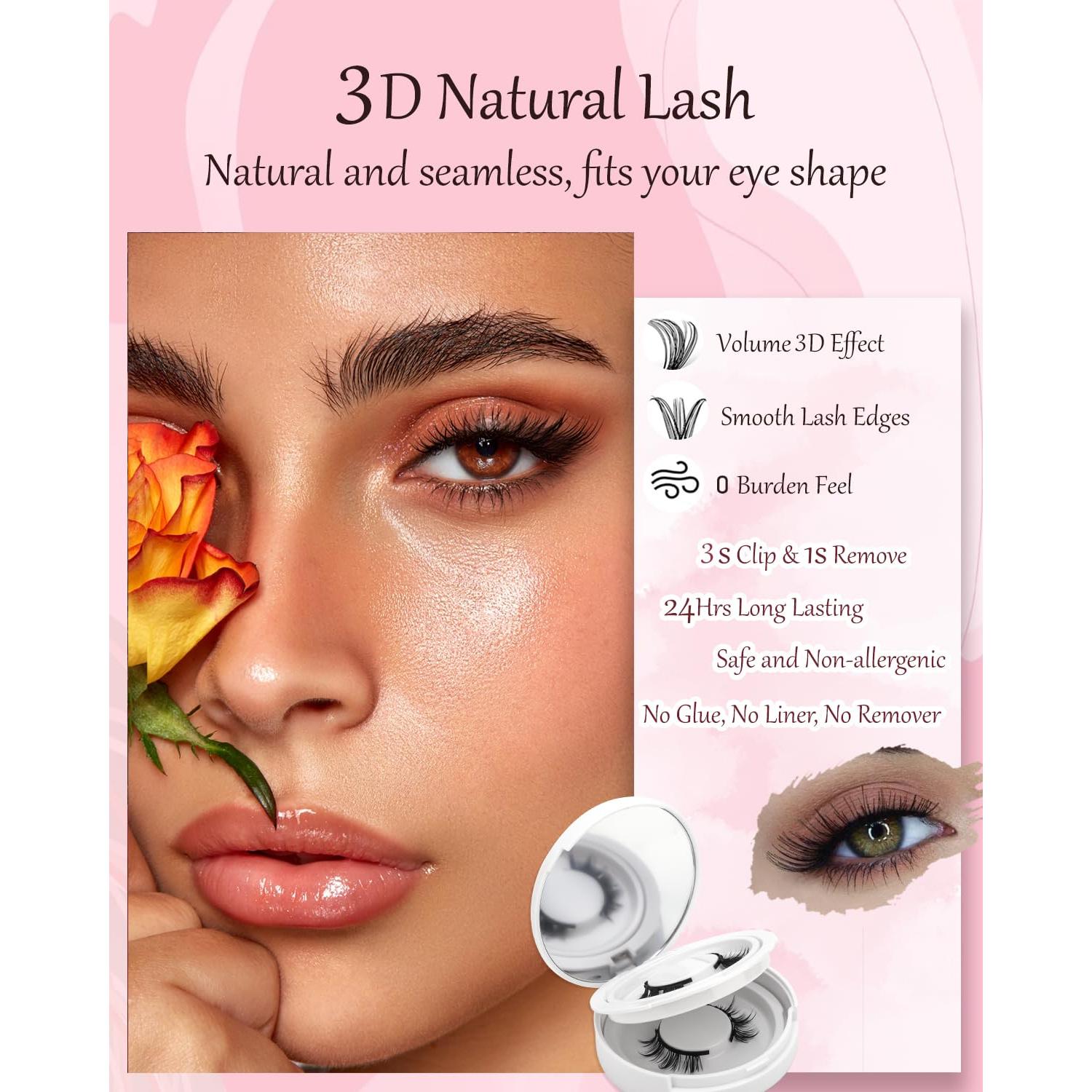 Pestañas Magnéticas Geecent Ojos de Gato Reutilizables 2 Pares