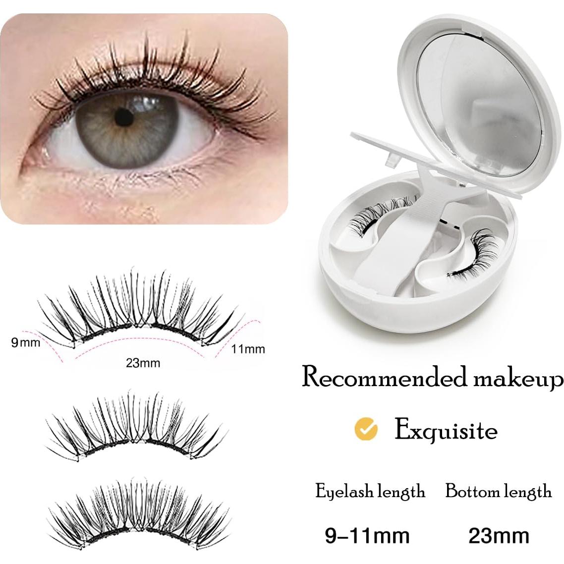 Pestañas Magnéticas Greoil Reutilizables con Aplicador - Negro