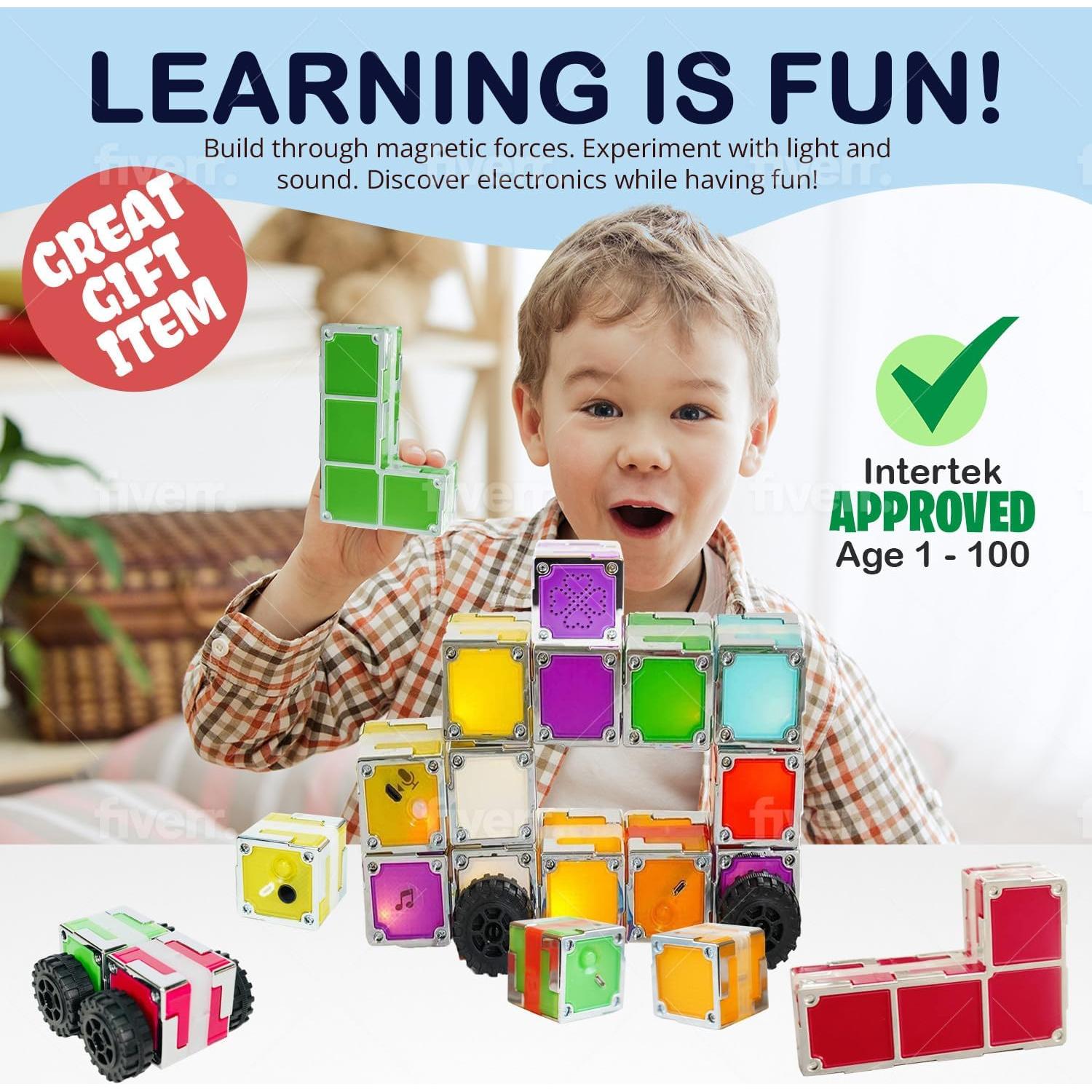 Bloques Magnéticos Tactbit - Juego de 12 Piezas STEAM 0.45 kg