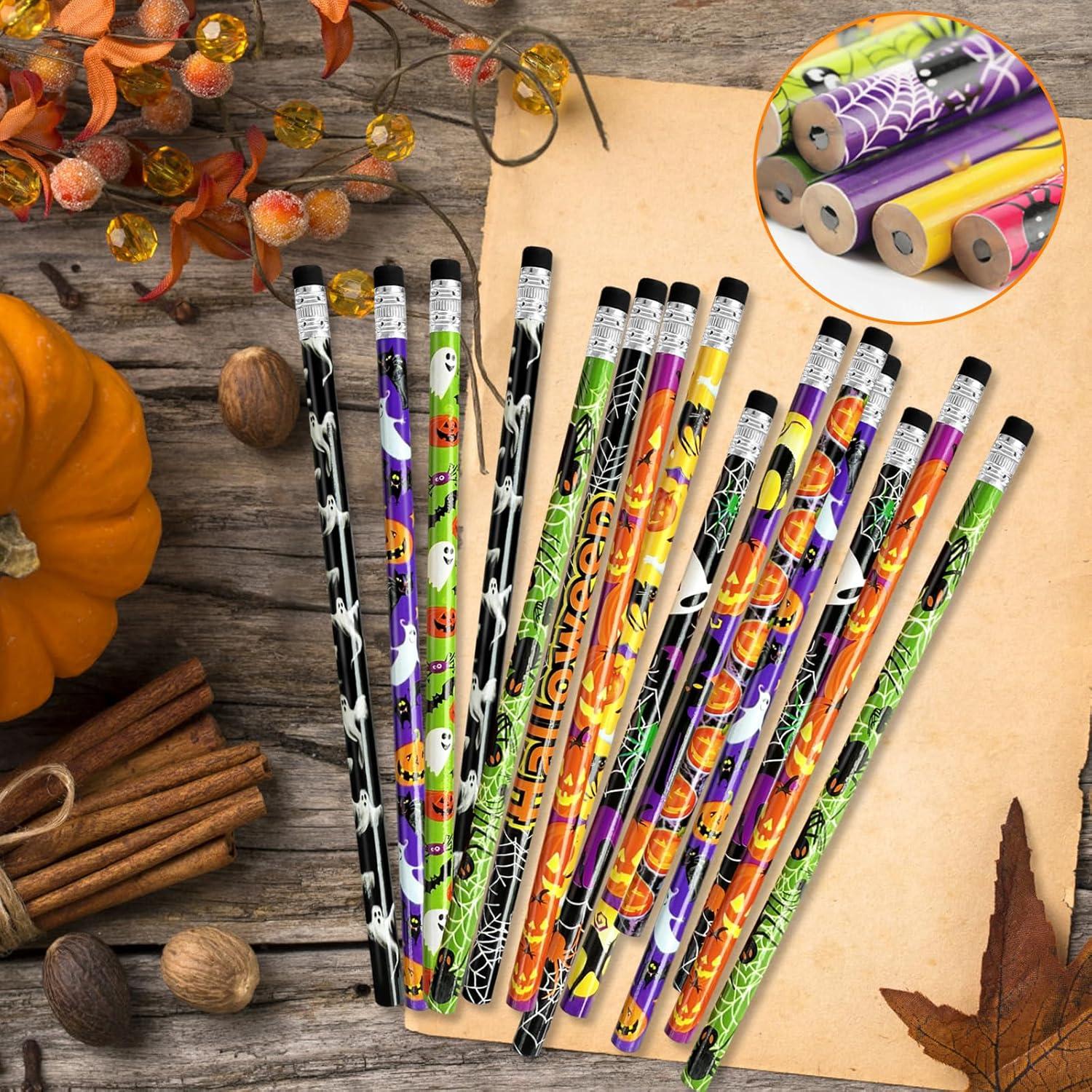100 Lápices de Halloween con Borradores Qyyiguf - 10 Estilos
