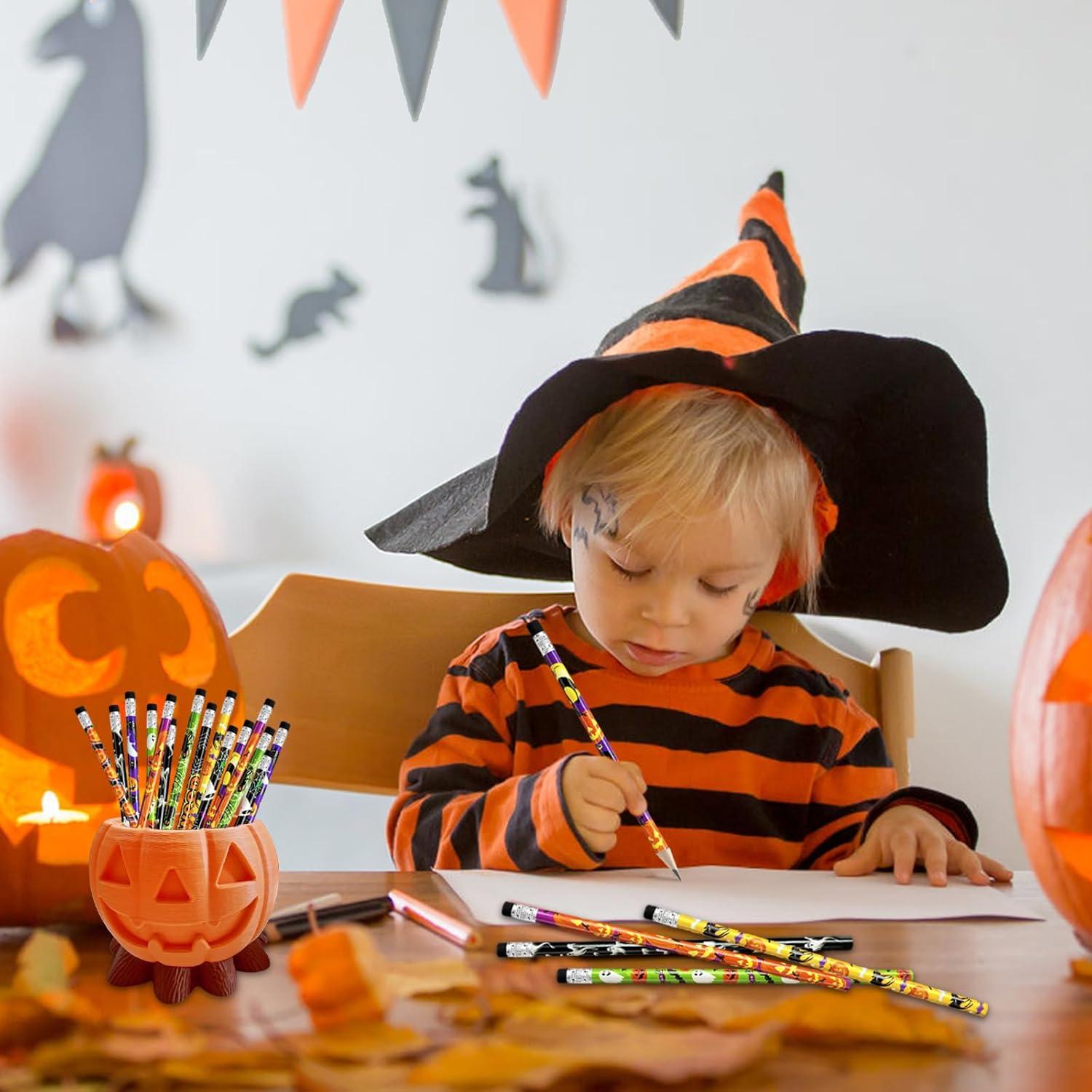 100 Lápices de Halloween con Borradores Qyyiguf - 10 Estilos