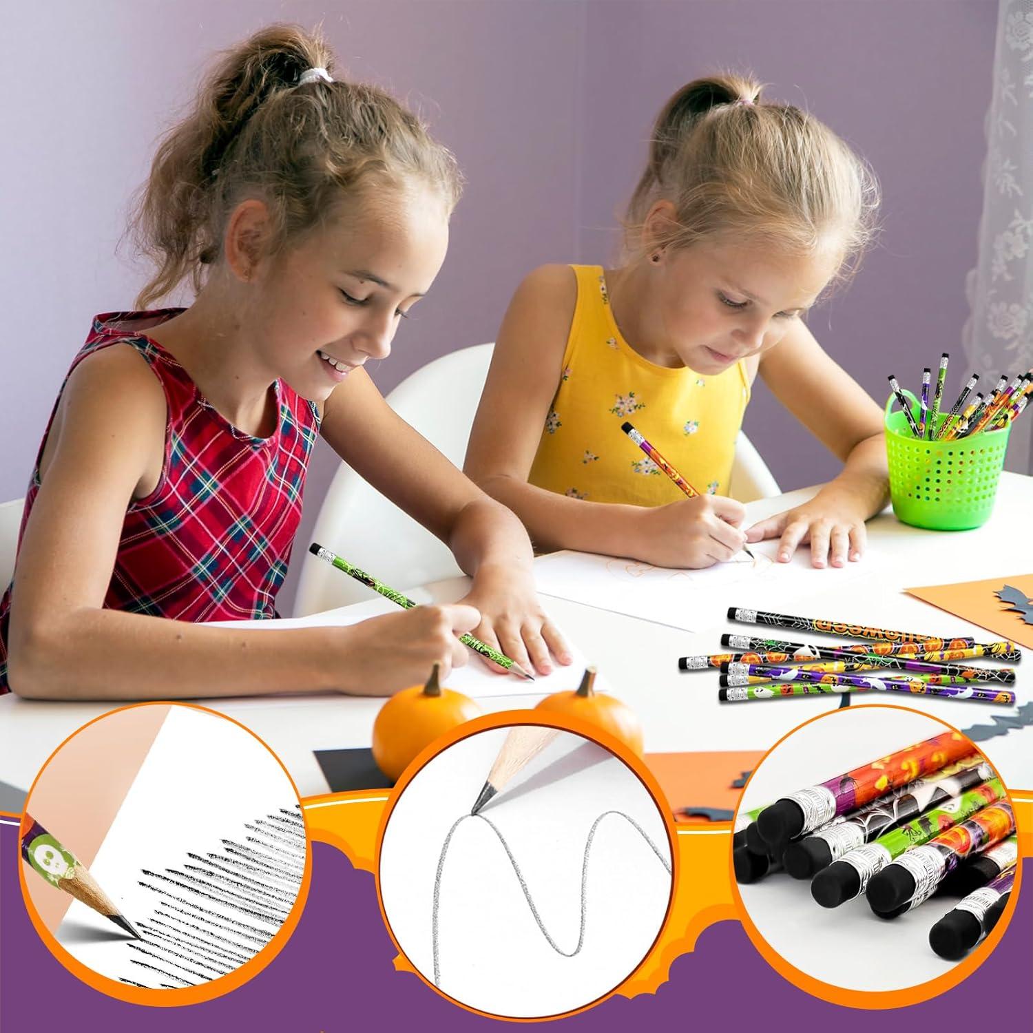 100 Lápices de Halloween con Borradores Qyyiguf - 10 Estilos