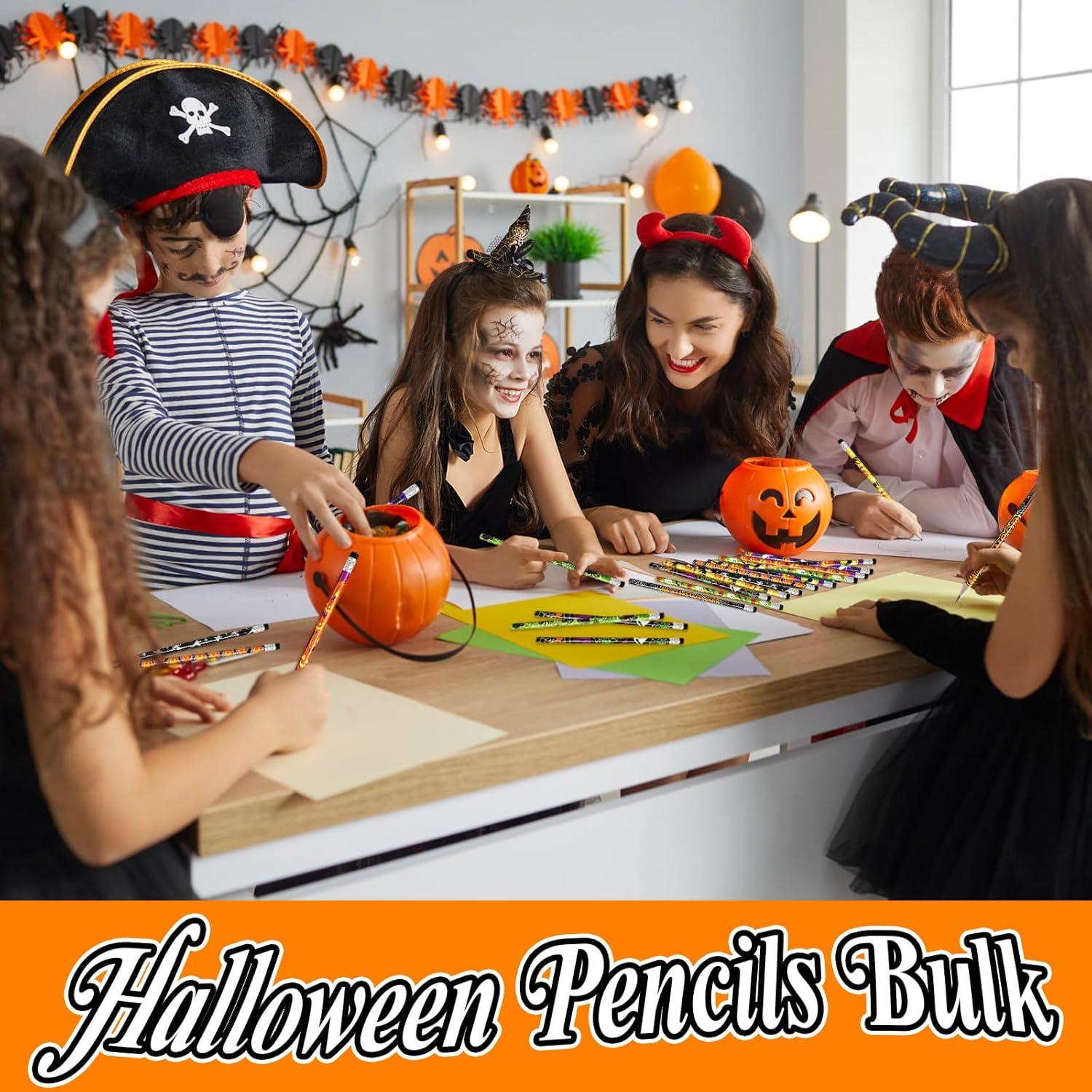 100 Lápices de Halloween con Borradores Qyyiguf - 10 Estilos