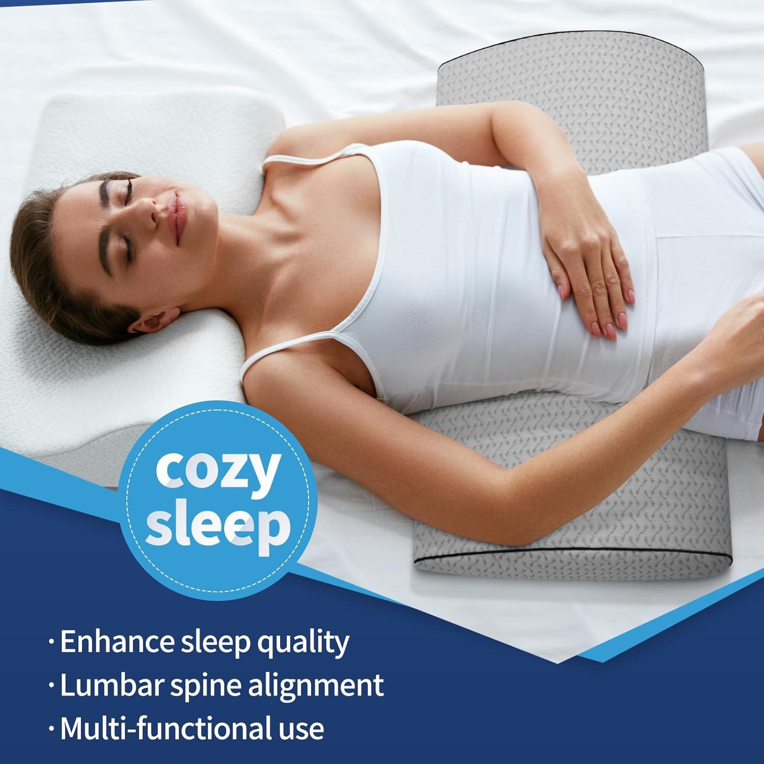 Almohada de Soporte Lumbar Nockovi 60x30cm para Alivio Espalda