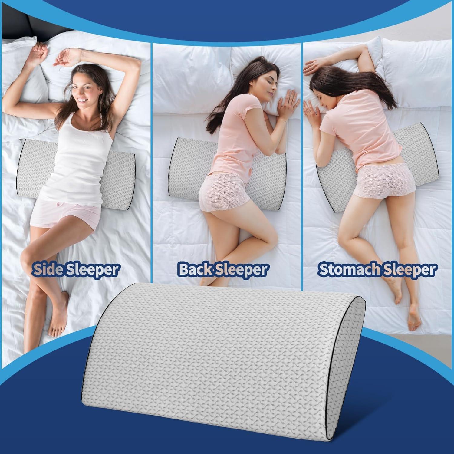 Almohada de Soporte Lumbar Nockovi 60x30cm para Alivio Espalda