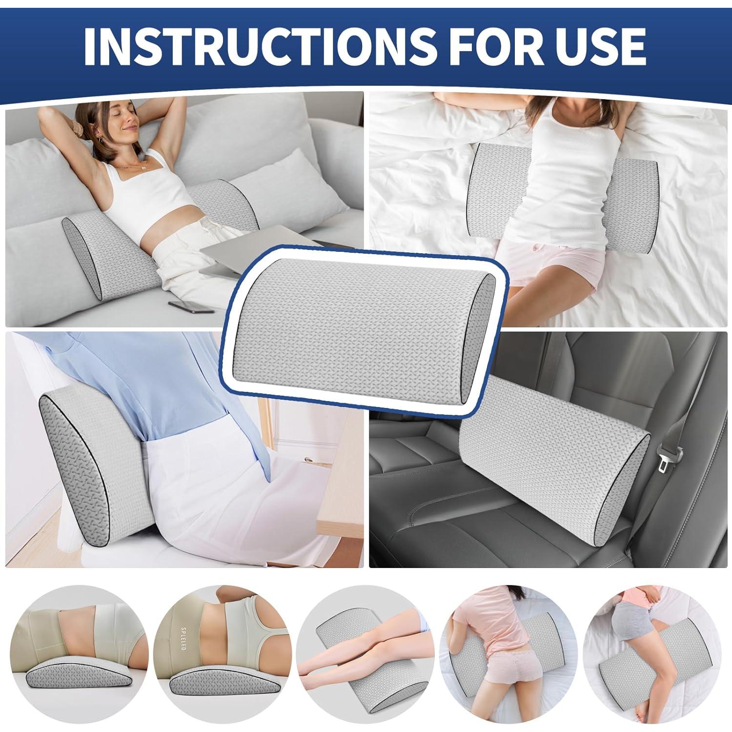 Almohada de Soporte Lumbar Nockovi 60x30cm para Alivio Espalda