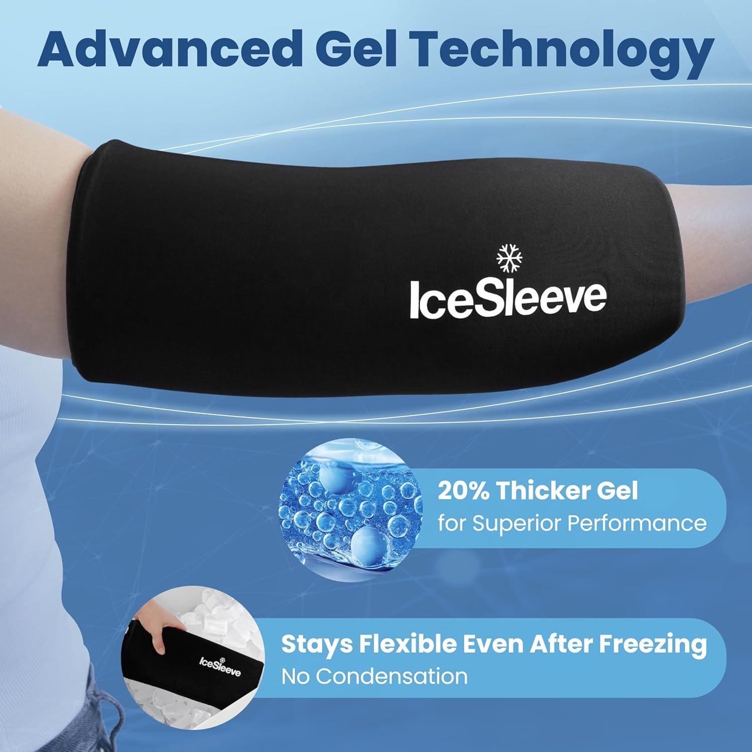 Manga de Hielo Reutilizable IceSleeve para Codo y Rodilla - Negro
