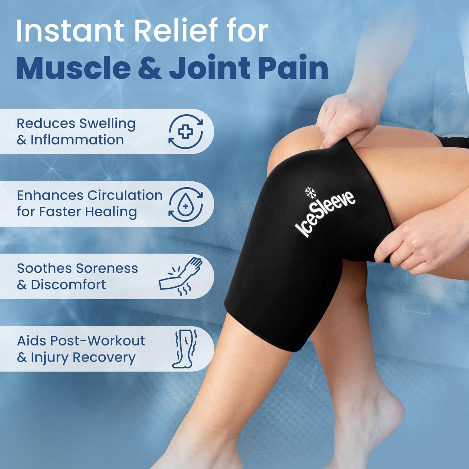 Manga de Hielo Reutilizable IceSleeve para Codo y Rodilla - Negro