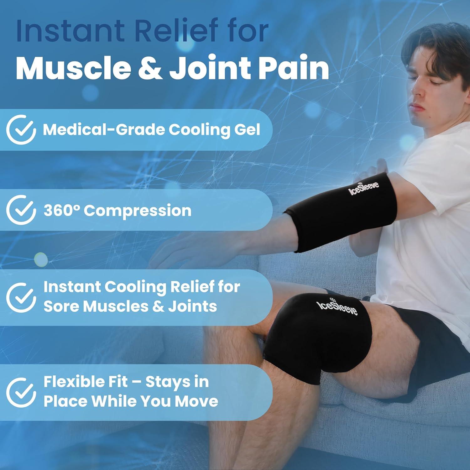 Manga de Hielo Reutilizable IceSleeve para Codo y Rodilla - Negro