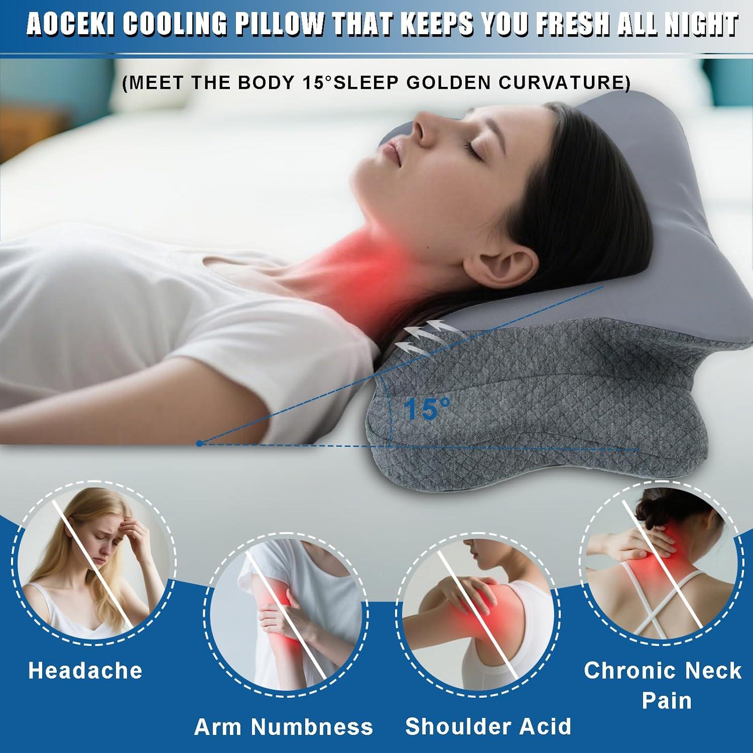 Almohada Ergonómica Aoceki de Espuma Viscoelástica 23x15cm