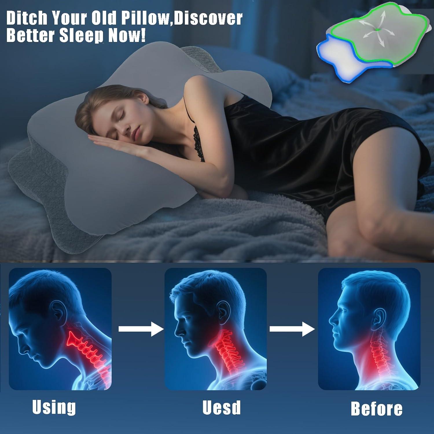 Almohada Ergonómica Aoceki de Espuma Viscoelástica 23x15cm