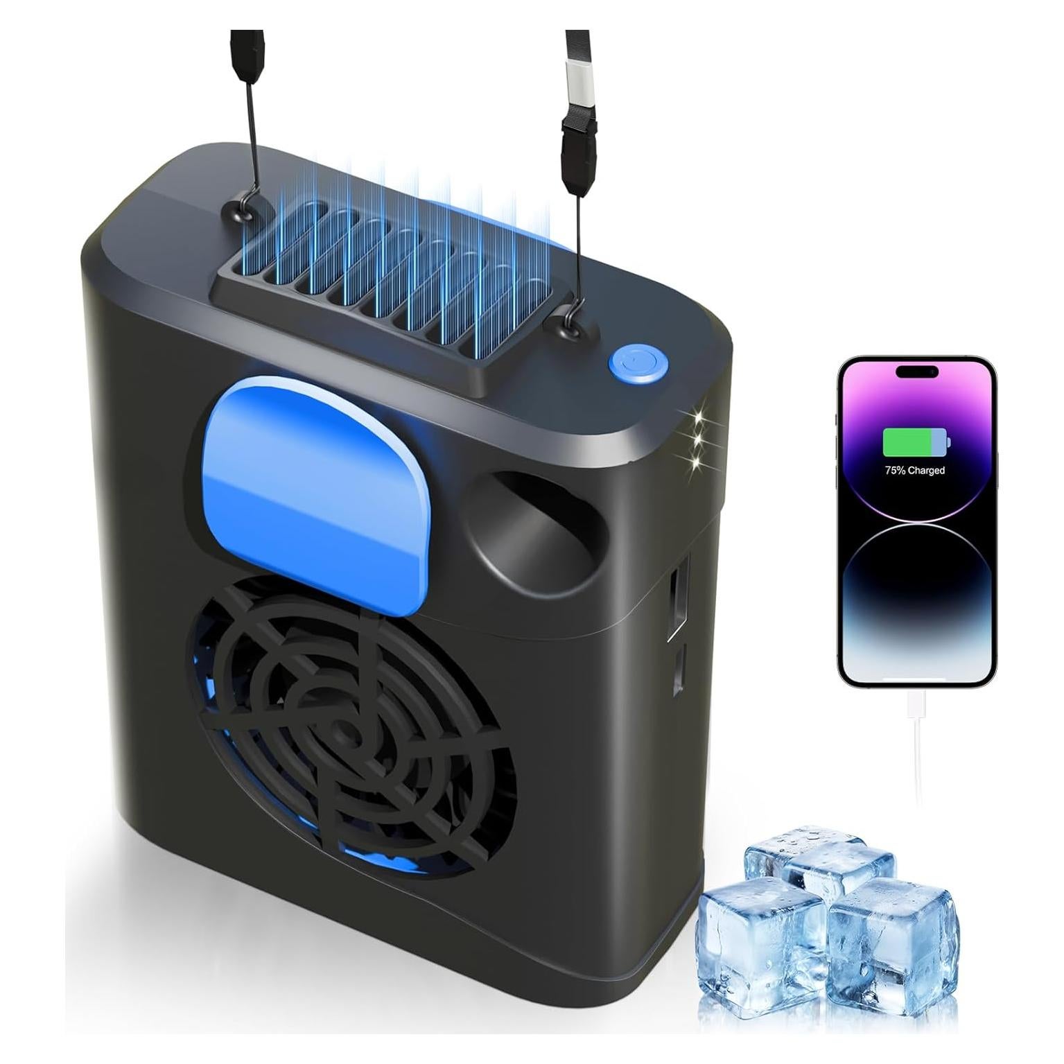 Ventilador de Cintura Portátil uuffoo con Luz LED y 3 Velocidades