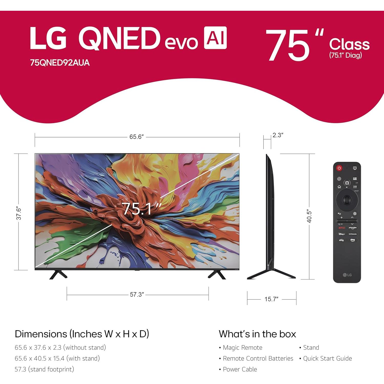 Televisor Inteligente LG 75" QNED evo AI 4K Mini LED Dolby Atmos