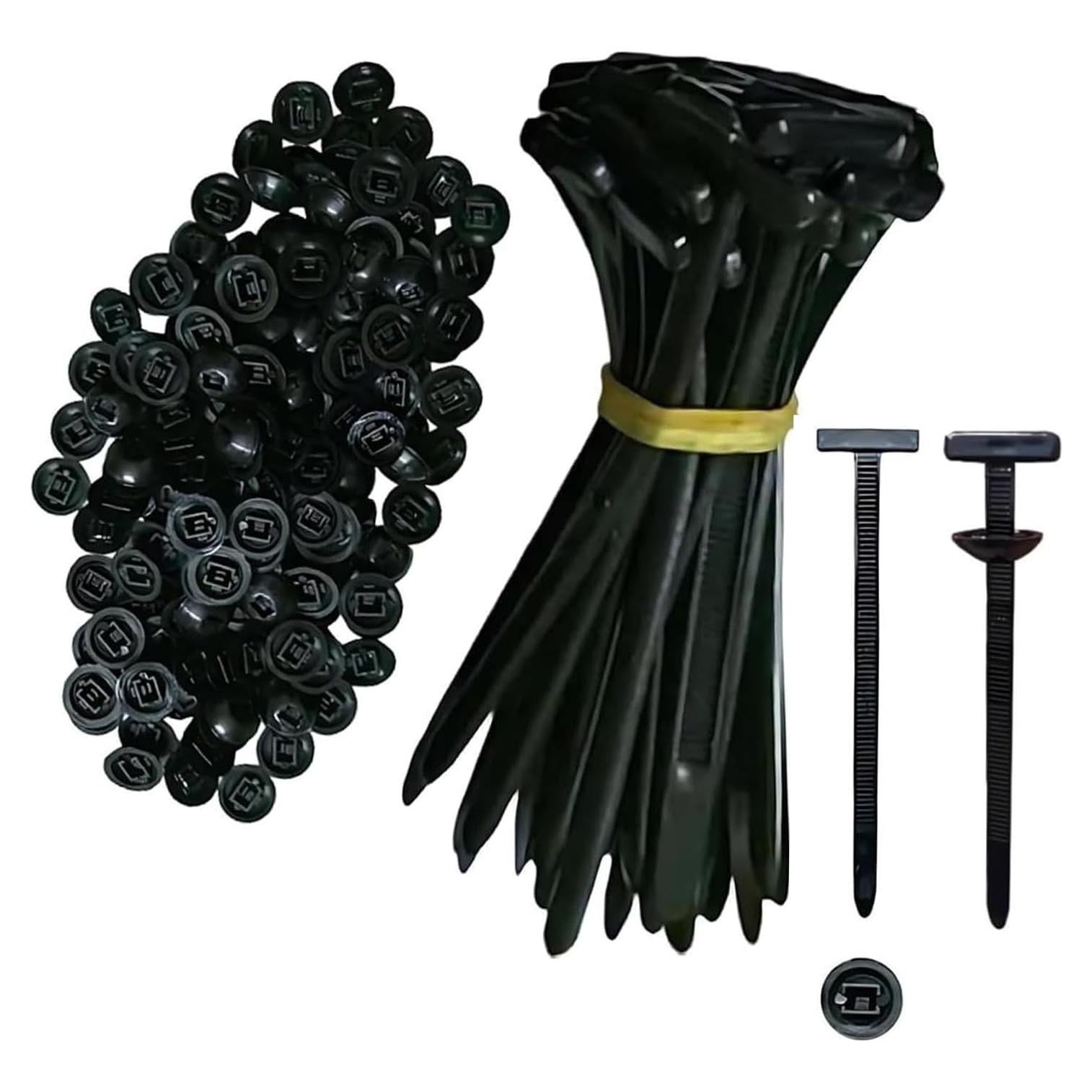 50 Hebillas de Cable de Nylon Genérico para Reparaciones Automotrices