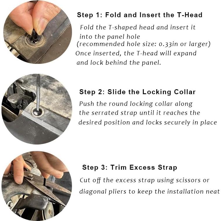 50 Hebillas de Cable de Nylon Genérico para Reparaciones Automotrices