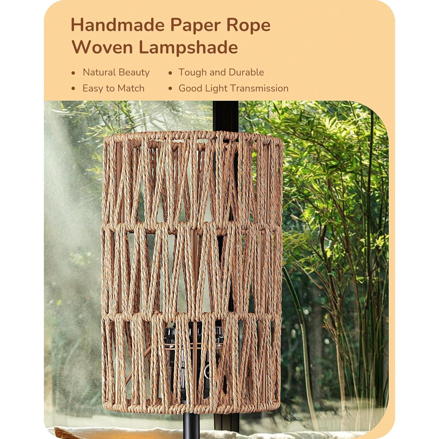 Lámpara de Mesa Bohemia EDISHINE 42 cm con Pantalla Tejido