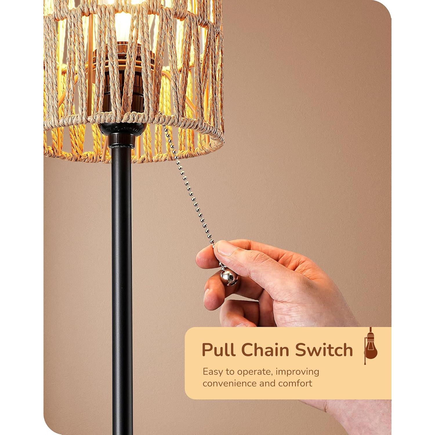 Lámpara de Mesa Bohemia EDISHINE 42 cm con Pantalla Tejido