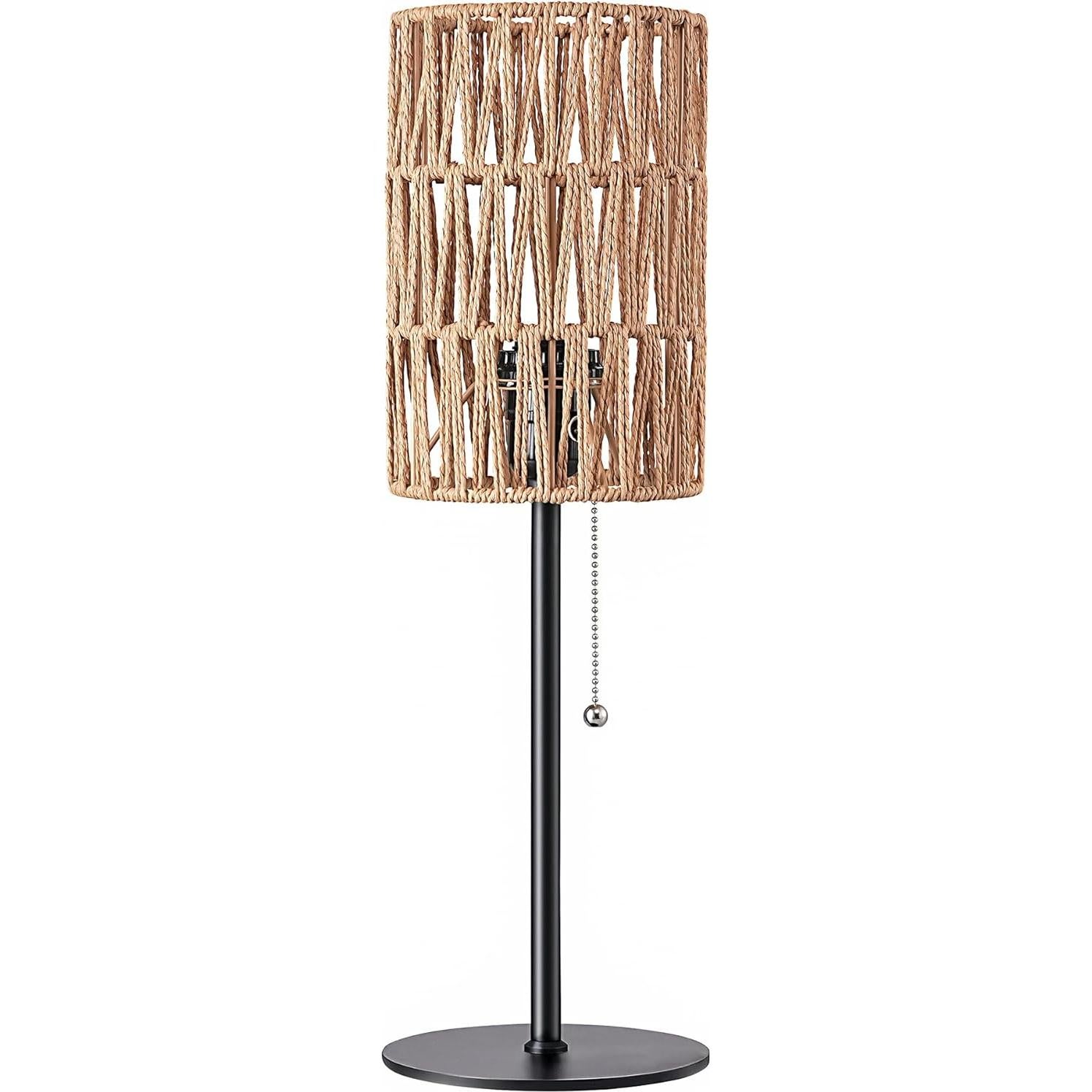 Lámpara de Mesa Bohemia EDISHINE 42 cm con Pantalla Tejido