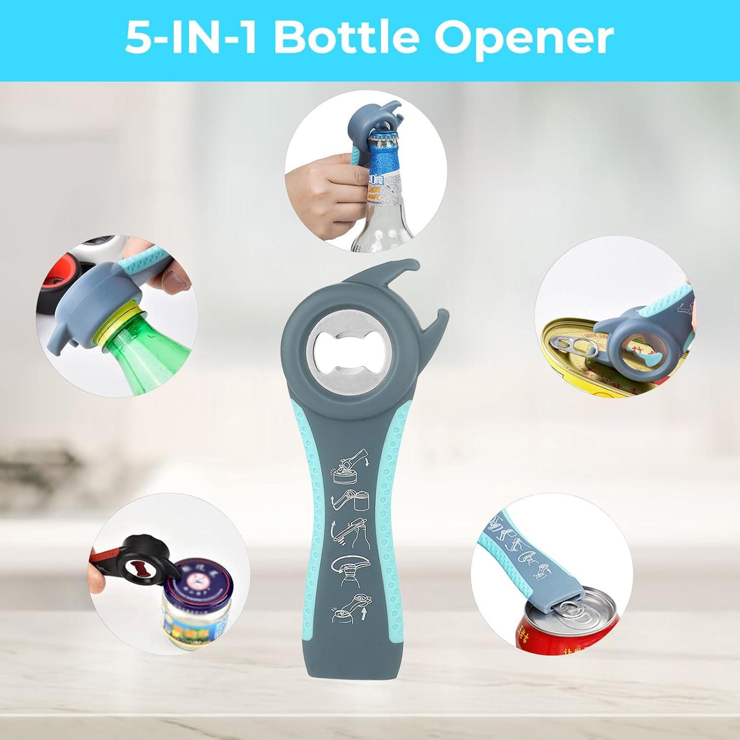 Abrebotellas 5 en 1 Amroicus para Personas Mayores - Azul