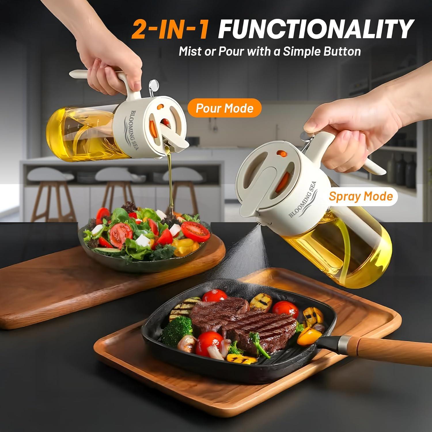 Mister de Aceite Blooming Sea 550ml - Dispensador 2 en 1 Blanco