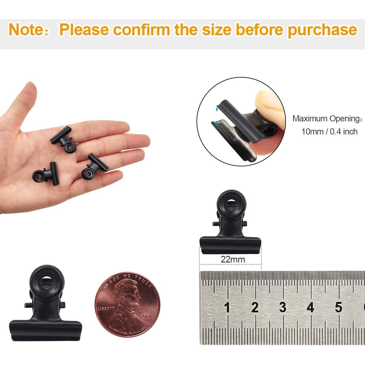 Clips de Metal Coideal Negros 22mm - Paquete de 30 Mini Clips