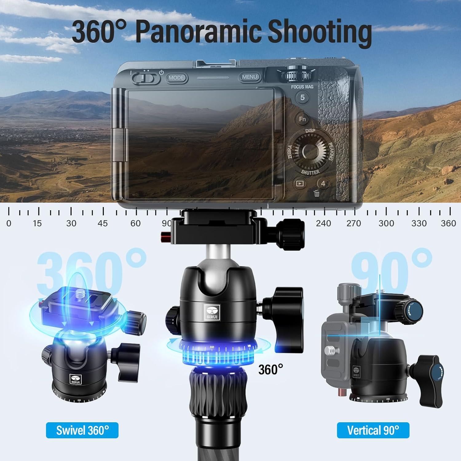 Trípode de Viaje SIRUI Traveler 5CX Fibra de Carbono 10kg