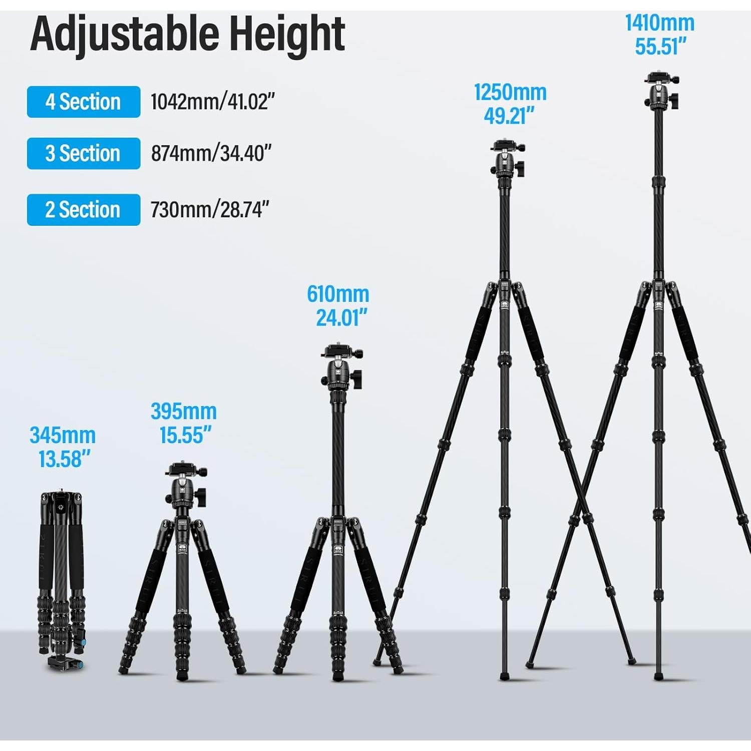 Trípode de Viaje SIRUI Traveler 5CX Fibra de Carbono 10kg