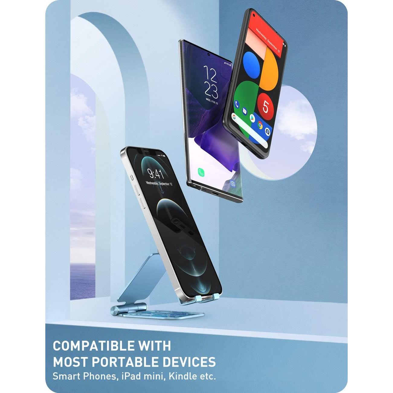 Soporte Plegable para Teléfono i-Blason Azul, Compatible con iPhone y Android