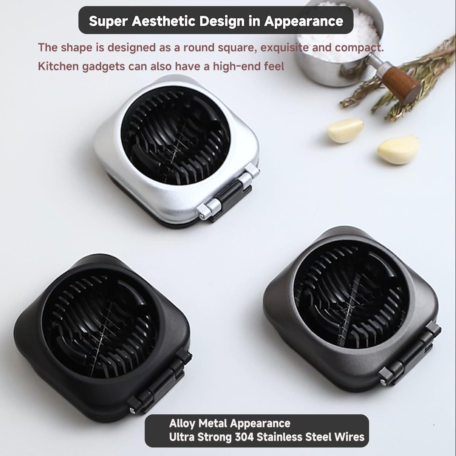 Cortador de Huevos Doble SYXLTSH de Acero Inoxidable - Negro