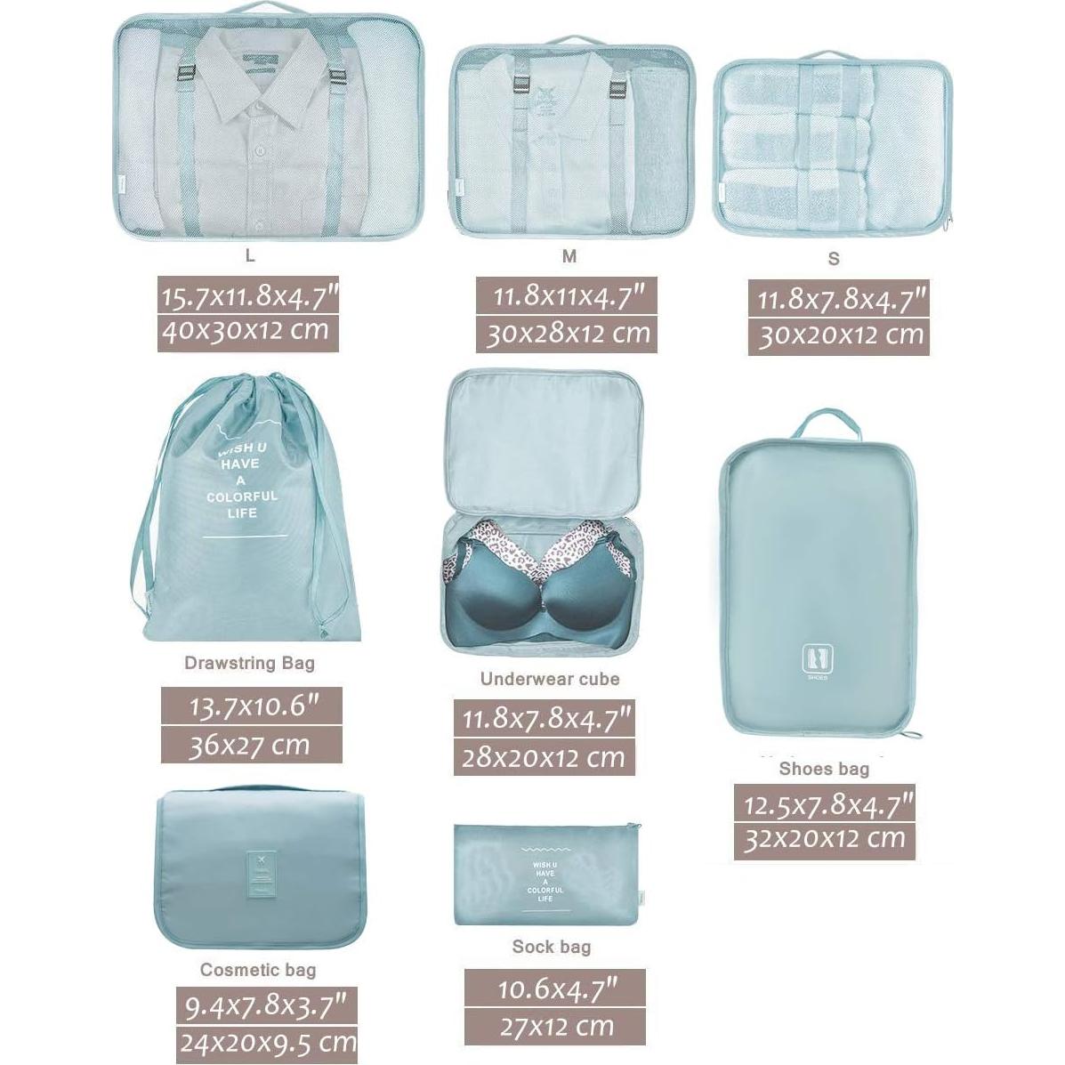 Belsmi 8 Piezas Cubos de Empaque y Bolsa para Zapatos