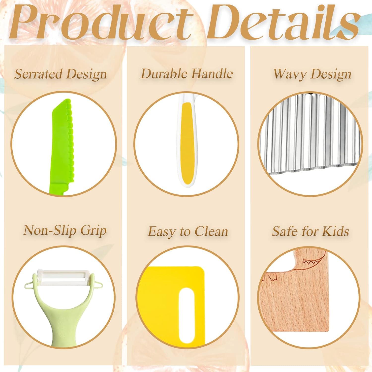 Juego de Cuchillos de Madera para Niños WAYDA - 8 Piezas